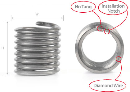 Helical Inserts | Tangless Helicoil Inserts - Bay Supply